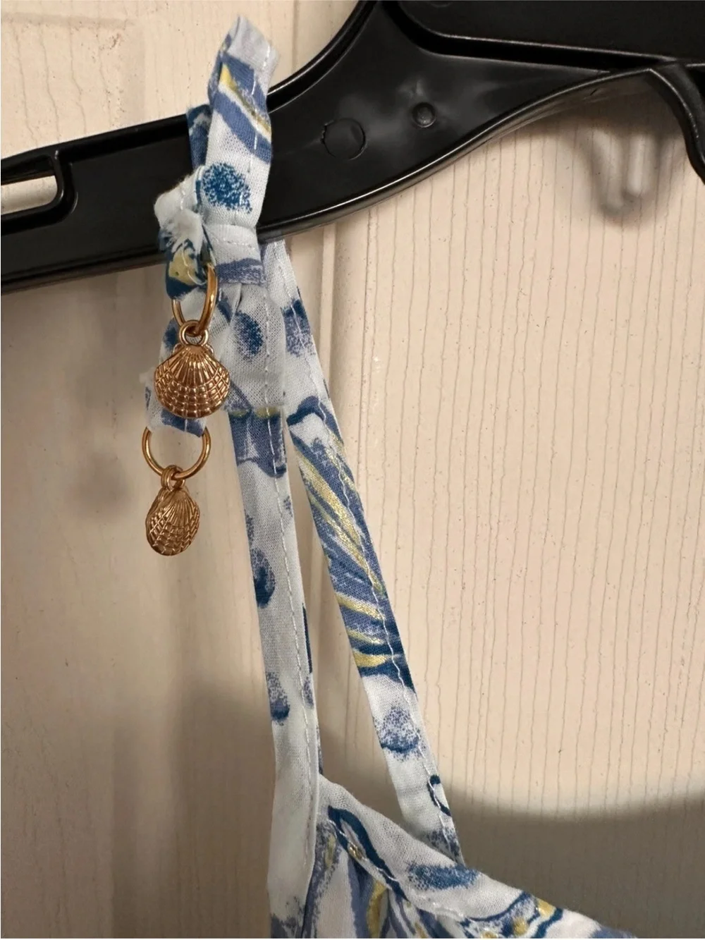 Girls' Blue & White Sea Print Tie-Strap Dress size 5